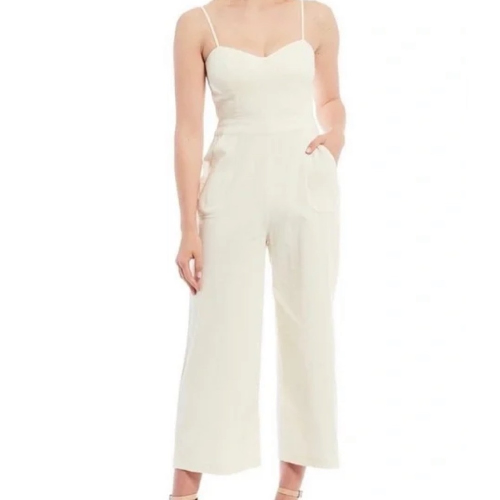 Chelsea & Violet Cream Textured jumpsuit